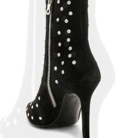 PRINCE BOOTIE IN BLACK LEATHER & CRYSTAL STUDS from Revolve - NIB! - Picture 3 of 5